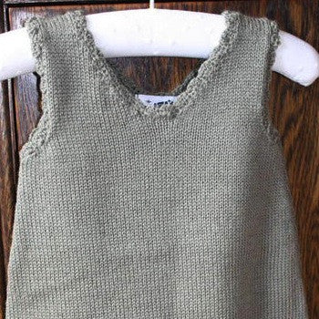 100 % NZ Wool Knit Dress: Khaki 6mth