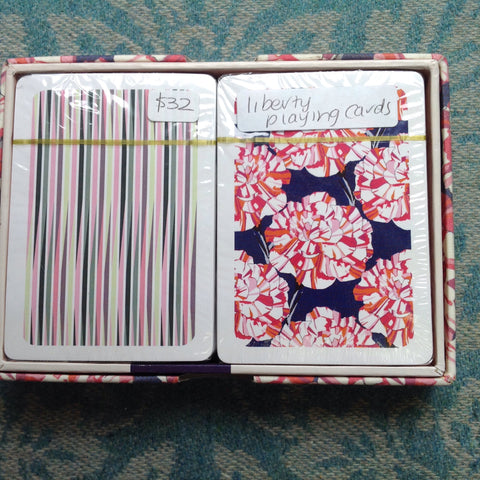 Playing Cards in Liberty Fabric box: La Sandra