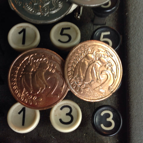 Retro '2 cents' coin cufflinks