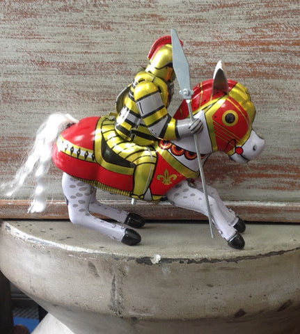 Retro Style Wind Up Knight on Horseback