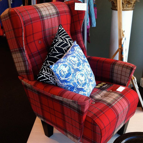 Smoking Hot Red Tartan Wingback Chair - Classic Style