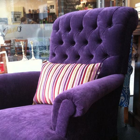 Purple-licious Deep Buttoned Rolled Armchair
