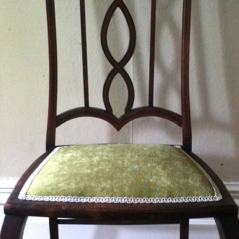 Green Velvet Edwardian Chair