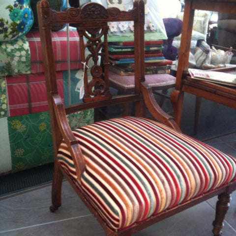 Edwardian Bedroom Chair: velvet