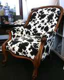Statement piece Grandpa chair in COWHIDE fabric