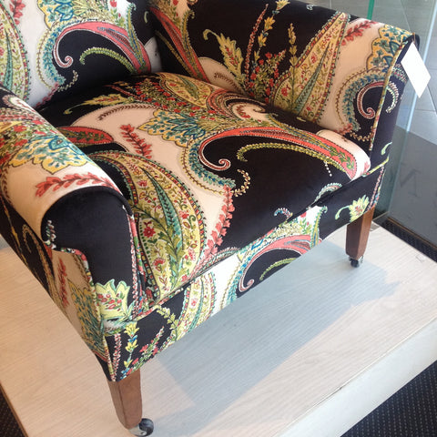 Stunning & Uniquely Upholstered -  Antique Armchair