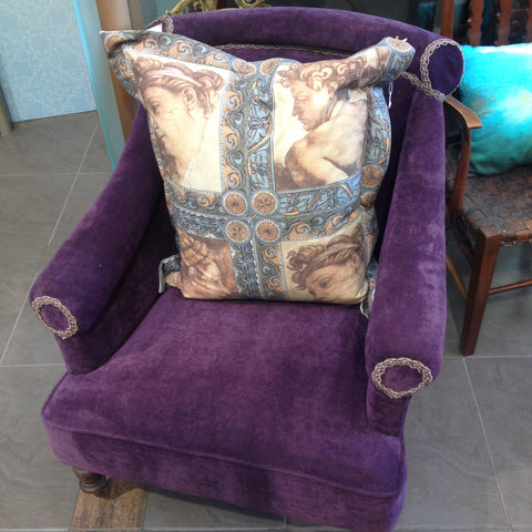 Antique Velvet Purple Tub Chair