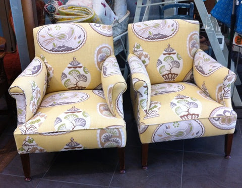 Vintage Rolled Arm Chairs - Beautifully Reupholstered