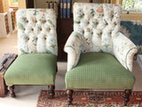 Pair of Antique Deep Button Chairs