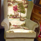 Traditional Wingback Armchair: hounds, hunters & horses