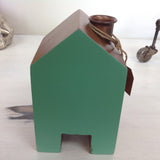 Little Wooden Cottage Candle Holder:  pastel & timber