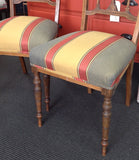 Elegant Dining Chair: intricate inlay/striped fabric