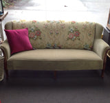 1930s Wingback Settee: Sanderson & Velvet
