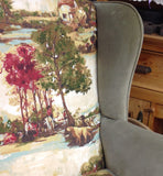 Traditional Wingback Armchair: hounds, hunters & horses