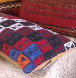 Turkish Kilim Cushion: arrow motifs