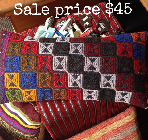 Turkish Kilim Cushion: arrow motifs
