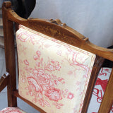 Victorian 'Pompom' Chair: great inlay & vintage fabric