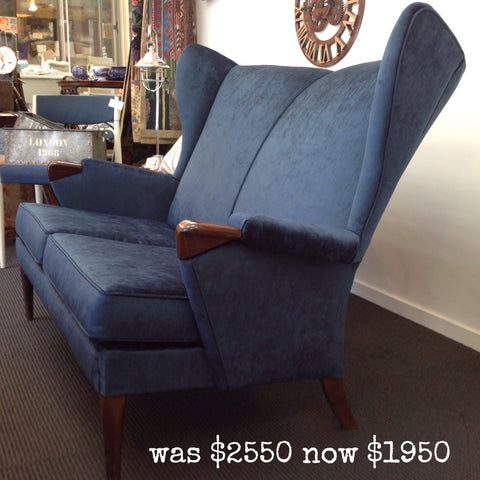 1960s Parker Knoll Wingback Couch: restored