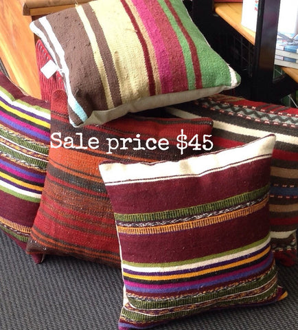 Turkish 'Ethnic' Kilim Cushion: stripes