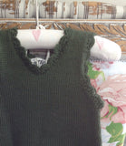 100 % NZ Wool Knit Dress / Tunic: Olive Green