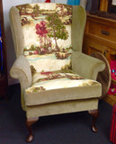 Traditional Wingback Armchair: hounds, hunters & horses