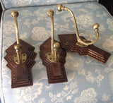 Cast Brass Hook on Shaped Wooden Trophy