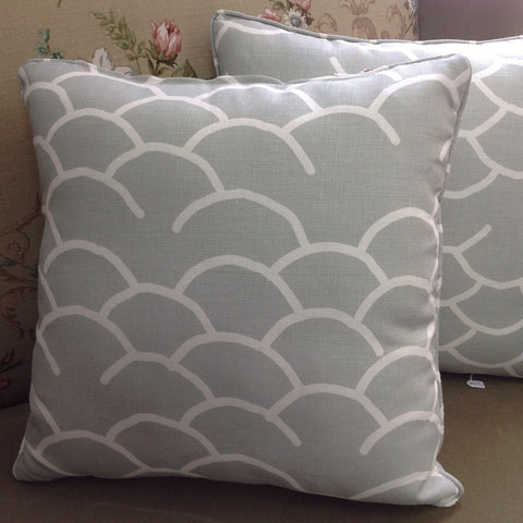 Cool, Hemptech Coolum Fabric Cushion:  grey & white 'waves'