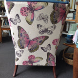 Traditional Wingback Armchair: Butterflies & Velvet