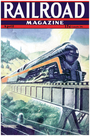 Vintage Art Print -Railroad Magazine