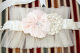 Tulle Ruffle Belt With Pearls: vintage chic